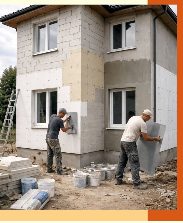 Утепление дома из газобетона в Орске от 4343 руб./м² — заказать у ТепломастерРск